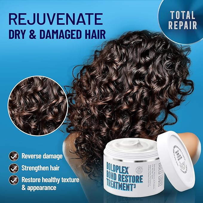 BOLD UNIQ BoldPlex Hair Mask - Deep Conditioner For Dry, Damaged Hair - Mascarilla Para El Cabello - Helps Repair and Nourish Curly, Bleached, or Frizzy Hair - 6.76 Fl Oz (Pack of 2)