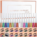 16PCS Liquid Glitter Eyeliner set, 16 Colors High Pigmented Brighten Eye Liner Kit, Long Lasting Waterproof Metallic Shimmer Eyeshadow