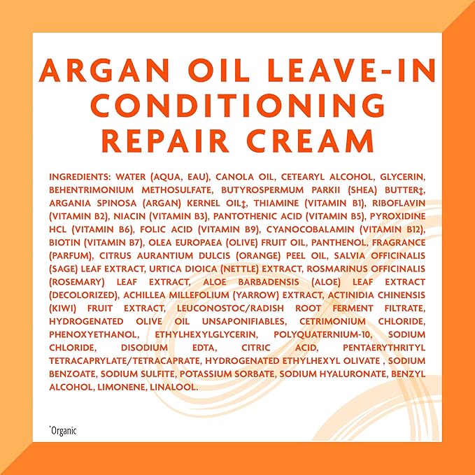 Cantu Argan Oil Leave in Conditioning Repair Cream, 16 Ounce
