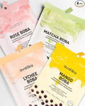 Avatara Boba Goals 4-Pack Variety Hydrogel Mask Set, Rose Boba, Matcha Boba, Mango Boba & Lychee Boba | 1.05 fl. oz / 30 g