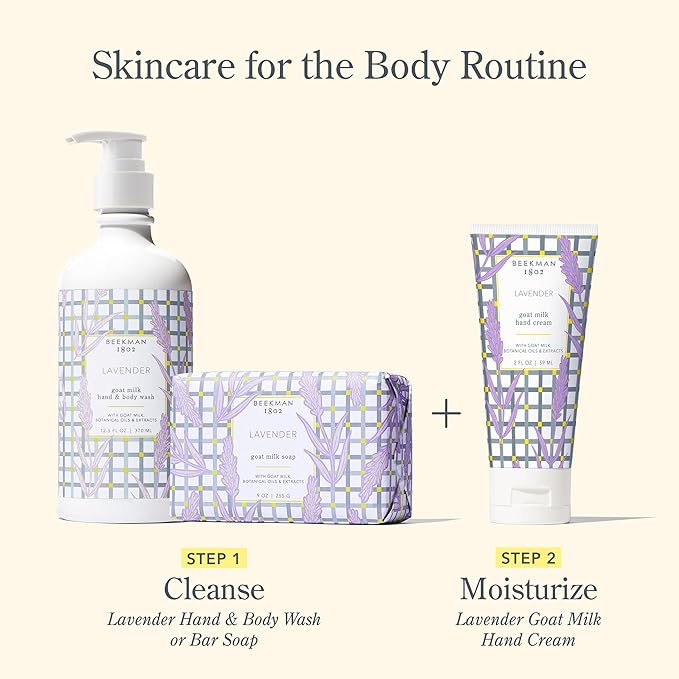 Beekman 1802 Goat Milk Hand Cream – Lavender – Scented – 2 oz – Moisturizing Hand Lotion for Dry Skin – Non-Greasy – Sensitive Skin Safe – Cruelty Free