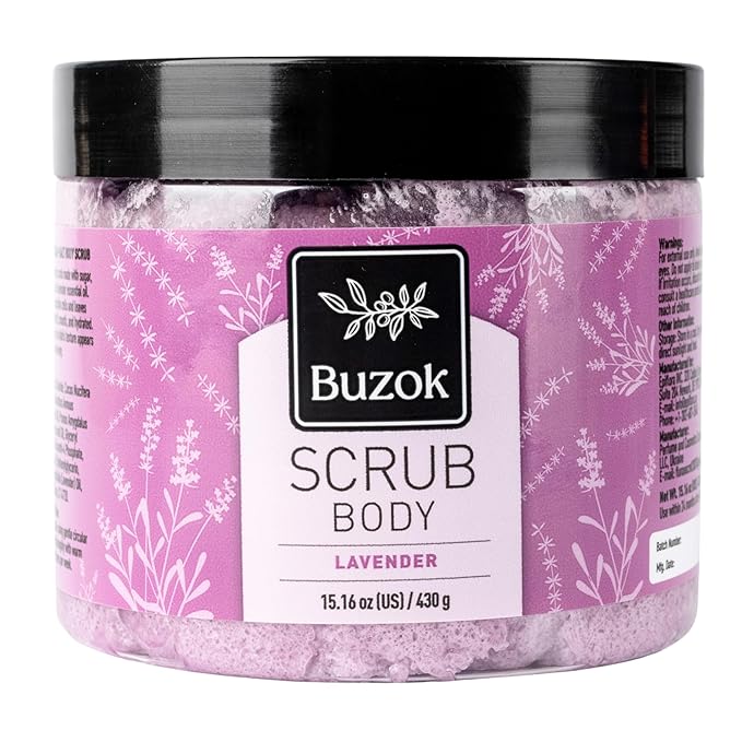 Lavender Body Scrub – Exfoliating Salt Scrub for Body Cleansing & Smoothing – Soft Lavender Scent – For Shower & Bath Use