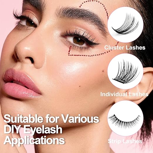 Lash Glue DIY Eyelash Glue for Lashes Clusters Latex-Free Waterproof Latex-Free 2-in-1 Lash Bond and Seal for Self-Application at Home Lash Cluster Glue 10ml Long-Lasting 48-72H