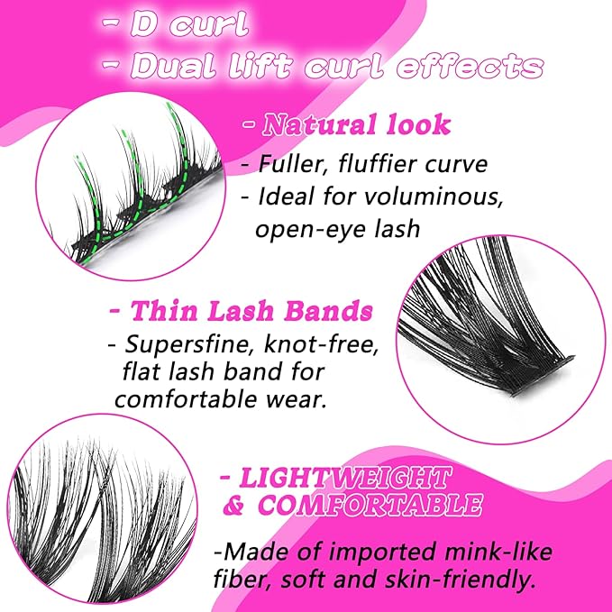 Manga Lash Clusters Kit, 448 Pcs Fluffy Eyelash Clusters Extensions 100D+120D Curl Individual Wispy False Eyelashes Kit with Lash Bond, Lash Remover, Lash Tweezers, Lash Brush (Lash Clusters10-18mm)