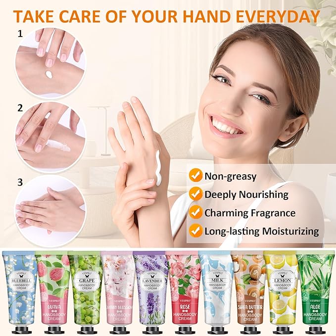 126 Pack Hand Cream Set, Mothers Day Gifts, Bulk Hand Lotion Travel Size for Dry Cracked Hands, Mini Hand Lotion for Nurses Week Gifts, Bridesmaid Gifts, Employee Appreciation Gifts and Teacher Gifts