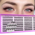 Wispy Lash Clusters Kit, Natural Lash Cluster Eyelash Extensions 320 Pcs C Curl 10-16mm Individual Fluffy False Eyelashes Thin Band DIY Kit for Beginners at Home