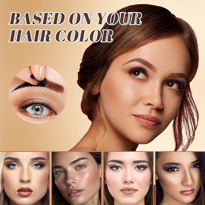 Eyebrow Gel - Easy Peel-Off for Fuller& Defined Brows, Waterproof Transfer-Proof Temporary Brow Gel, Last Up to 3 Days Makeup for Natural Looking Brows(Brown)