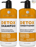 Detox Shampoo and Conditioner Set - Ideal for Oily Hair Men and Women - Remove Product Buildup - Sulfate and Paraben Free, with Scalp Clarifying and Detoxifying Properties - With Rosemary Oil
