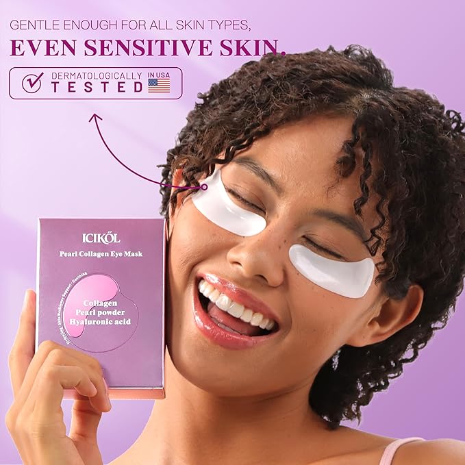 Hyaluronic Acid Collagen Under Eye Patches, Eye Mask for Puffy Eyes and Dark Circles, Deep Hydrating Eye Mask Patches for Eye Bags Treatment, Under-eye Skincare for All-day Moisture (12 pairs)