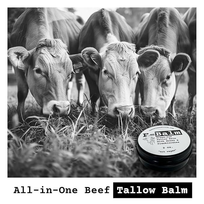 The Tallowed Truth F-Balm – Grass-fed, Grass-finished Tallow Balm– 5 Ingredients Only – Made in Canada – Tallow for Face & Body (2 oz (1-Pack), Original)
