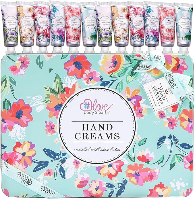 12 Pack Hand Cream Gifts Set, Mothers Day Gifts for Mom, Moisturizing Hand Lotion Enriched with Shea Butter to Nourish Dry Hands, Hand Cream Travel Size, Birthday Gifts for Women, 12 x 1 OZ