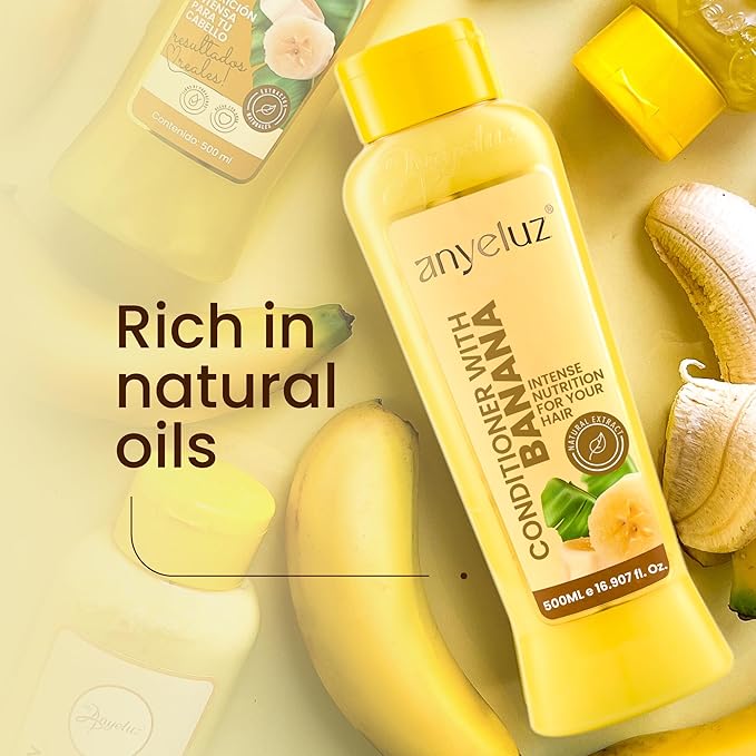 ANYELUZ Banana Conditioner - Deep Conditioning with Olive Oil for Fragile and Damaged Hair