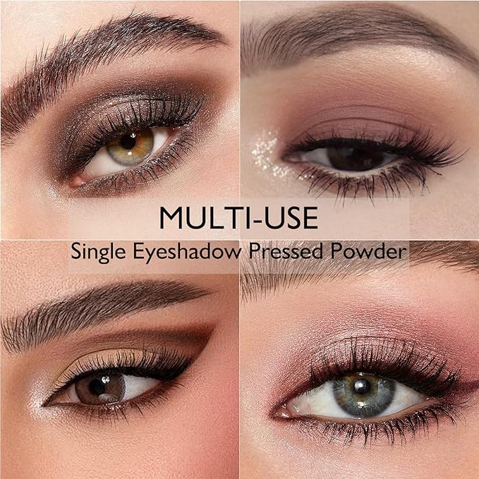 Silver Glitter Eyeshadow Palette, Single Shimmer Eye Shadow Palette Makeup Compact Pressed Powder Lightweight Blendable Highly Pigmented Sparkle Eye Brightener Highlighter for Women