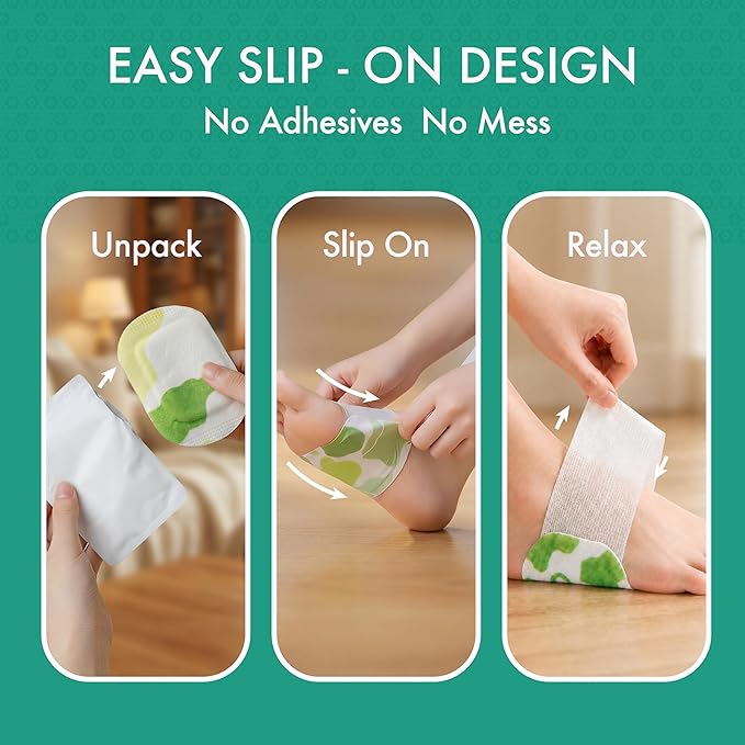 seasonlee Herbal Foot Warmer, Wrap Design – No Adhesive Mess, 4H Heat, Mugwort & Ginger, Ideal Warmers for Office AC, Bedtime & Cold Feet, Fits Size Up to 10, 36 Count