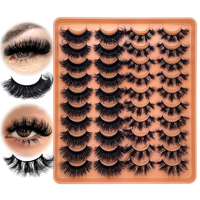 False Mink Eye Lashes Fluffy Full Strip Eyelash Dramatic 20mm 25mm Big Long Lashes Pack Thick Eyelashes Extensions D Curl Faux Mink Eyelashes Bulk Styles Mixed YH306