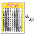 Fowendia Wispy Lash Clusters Freya 8-18mm Spike Eyelash Clusters D Curly DIY Lash Extension Spikes 0.03mm -Invisible Band Natural Individual Cluster Eyelashes