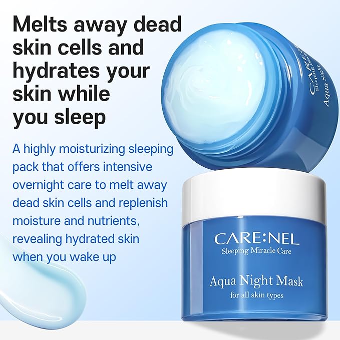 Korean Beauty Aqua Night Mask - Facial Self Skin Care Products Water Sleeping Masks 15ml/0.5 fl.oz (3 set) Gifts for Women - Acne Wrinkle remover - moisturizing hydrating Effect