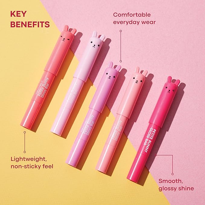 TONYMOLY Petit Bunny Lip Gloss – Easter Basket Stuffer, Cute Bunny Lip Crayon, Hydrating Korean Lip Gloss with Vitamin E for Soft, Juicy Cherry
