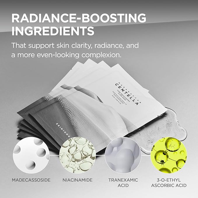 SKIN1004 Tone Balancing Mask, Face Mask Skincare for Uneven Skin Tone, Facial Sheet Mask for Radiant Skin Glow, Hydrating Face Mask with Madagascar Centella, Korean Skin Care, 0.84 fl oz / 25ml * 5ea
