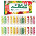 DMSKY 24 Pack Lip Balm, Natural Lip Balm Bulk with Vitamin E and Coconut Oil, Moisturizing Lip Care Product for Chapped Lips, Mothers Day Gifts and Teacher Appreciation Gifts