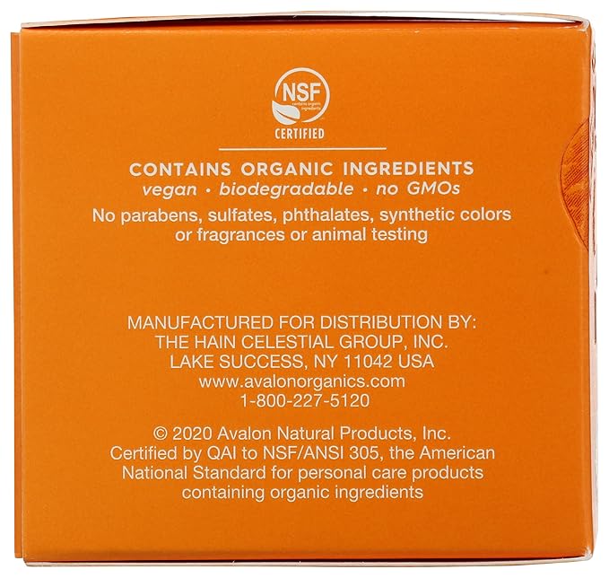 Avalon Organics Skin Moisturizer with Vitamin C, 1.7 Oz, Dermatologist Tested, Plant-Based Formula, Cruelty-Free