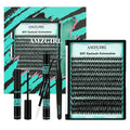 Lash Extension Kit 3D Effect Lash Clusters Kit 144pcs D Curl Eyelash Extension Kit with Lash Bond and Seal Lash Remover Lash Tweezers for Lash Clusters Eyelash Clusters Kit (Gloom, D-10-18mm Kit)