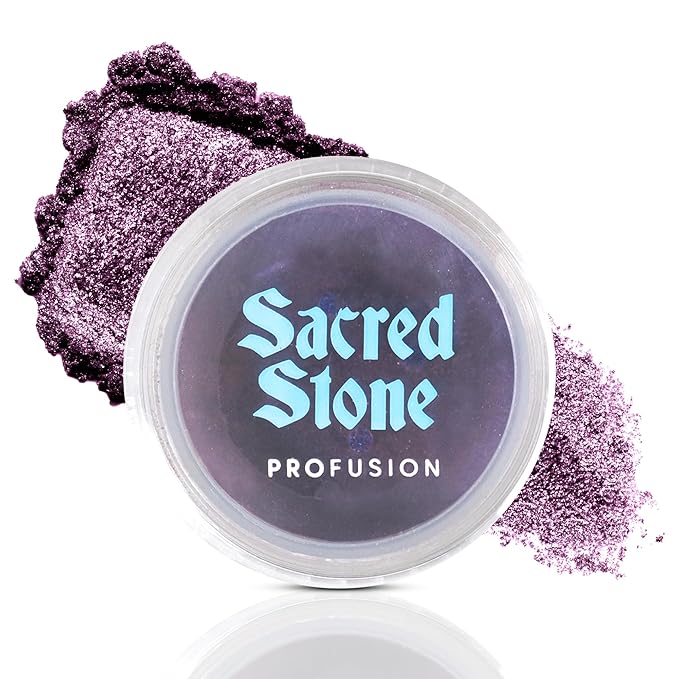 Profusion Cosmetics Sea Witch Duochrome Sacred Stone Eyeshadow - Smooth, Mesmerizing Blue-Purple Color-Shifting Pigment with a Rich Vibrant Texture, Long-Wearing Vegan & Cruelty-Free Makeup, Tragic
