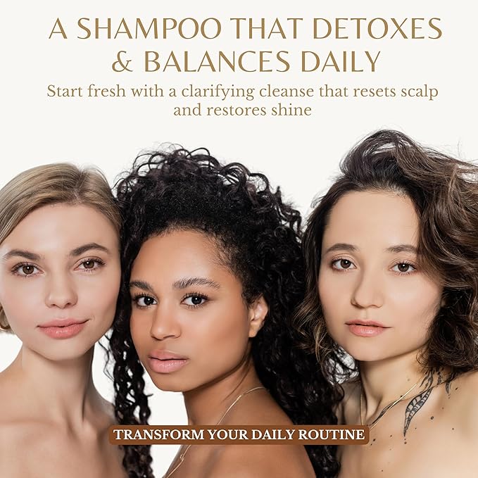 Edenika Botanicals Apple Cider Vinegar Shampoo, Deep Cleans, Clarifies, Detoxes Scalp & Hair, Balances pH, Botanical, Sulfate & Paraben Free, 16 fl oz Each