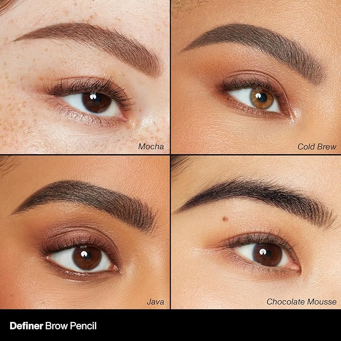 Morphe Definer Dual-Ended Brow Pencil & Spoolie - Eyebrow Pencil with Precision Slanted Tip for Shaping, Defining & Filling - Smooth, No-Tug Formula - Cold Brew (0.003 oz)