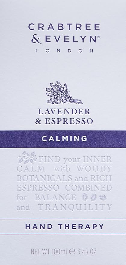 Crabtree & Evelyn Calming Hand Cream Therapy, Lavender and Espresso, 3.45 oz