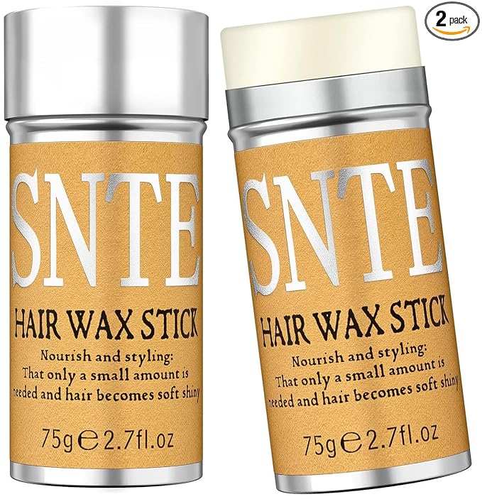 Samnyte Hair Wax Stick, 2PCS Wax Stick for Hair Slick Stick, Hair Wax for Flyaways Hair Gel Stick Non-greasy Styling Cream for Fly Away & Frizz Hair