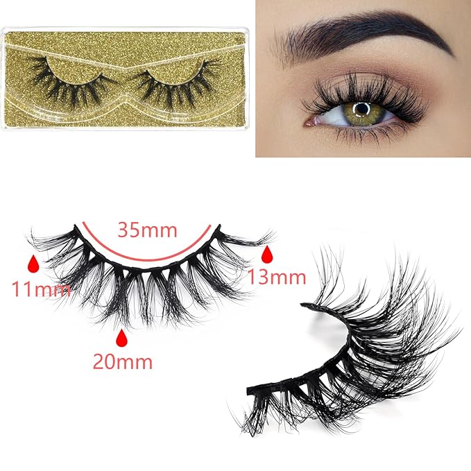 FARRED Wholesale Fluffy Dramatic Bulk Lashes 30 Pairs Pack Individual Box 10-18mm Volume Faux Mink Eyelash Thick 8D Fake Lash Short Natural Look Eyelashes (F09-30 pairs)