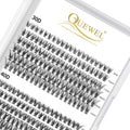 QUEWEL Lash Clusters 240Pcs Individual Lashes 30D+40D D Curl 8-14mm Length DIY Lash Extension Soft False Eyelashes Wispy Cluster Lashes Easy to Create Natural Look At Home(30D+40D-D-MIX8-14)