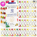 DMSKY 60 Pack Lip Balm, Natural Lip Balm Bulk with Vitamin E and Coconut Oil, Moisturizing Lip Care for Dry Chapped Lips, Party Favors-12 Flavors