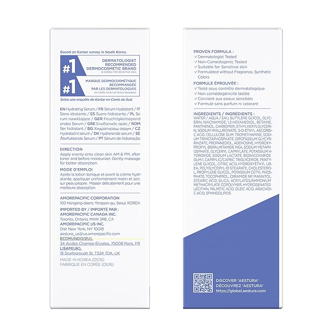 AESTURA ATOBARRIER365 Hydro CERA-HA Korean Face Serum with Ceramides, Hyaluronic Acid & Niacinamide | Lightweight Hydrating Serum for Barrier Repair & Glow For Dry & Sensitive Skin, 30ML / 1.01 fl.oz.