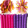 50 Pcs Heatless Spiral Hair Curlers 22inch Magic No Heat Hair Curls For Long Hair 6Pcs Styling Hooks DIY Hair Rollers Set（purple-rosered）
