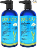 PURA D'OR Scalp Therapy Shampoo Hydrates & Nourishes Scalp Care Shampoo For Itchy Flaky-Scalp Tea Tree,Peppermint,Patchouli,Cedarwood,Clary Sage,Argan Oil 16oz(Packaging may vary)(00602)(Pack of 2)