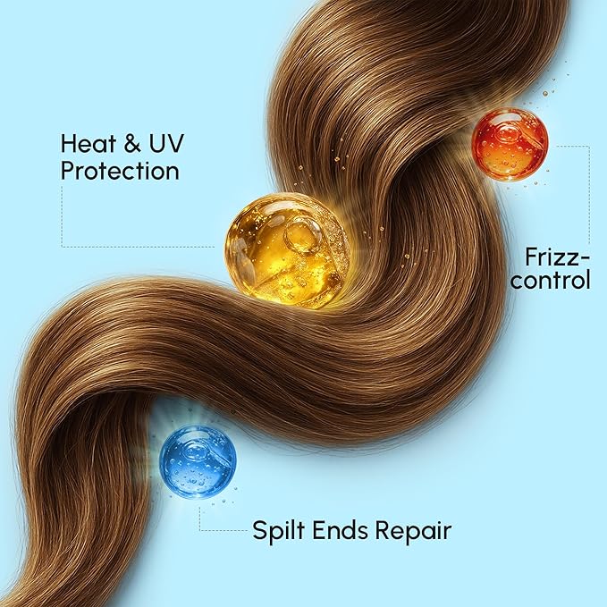 MAREE Hair Serum for Frizzy Dry Hair – Styling Capsules with Keratin, Argan Oil, Vitamins A E B5 – UV & Heat Protectant Frizz Control Serum for Women – Aceite Para el Cabello Treatment | for Frizzy