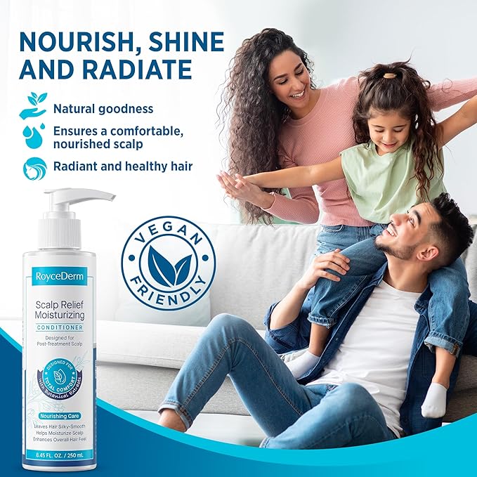 Roycederm Scalp Care Conditioner for Dry, Itchy & Flaky Scalp - Hydrating Formula for Oily Hair & Dandruff-Prone - Daily Moisturizing & Balancing Hair Conditioner