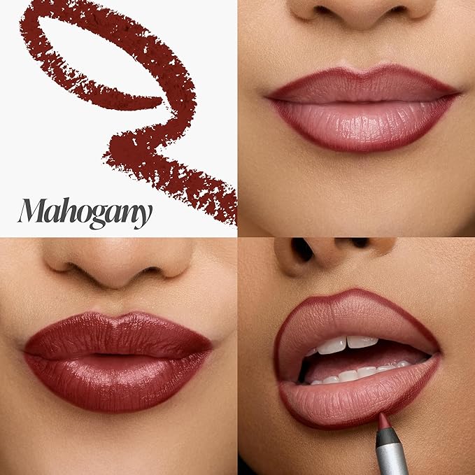 Wonderskin Lipliner Pencil - 360 Contour Lipliner, Long Lasting, Sharpenable Lip Pencil, Waterproof and Transfer-Proof Nude Lip Liner (Mahogany)