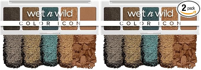 wet n wild Color Icon Eyeshadow Makeup 5 Pan Palette, My Lucky Charm, Matte, Shimmer, Metallic, Long Wearing, Rich Buttery Pigment, Cruelty Free (Pack of 2)