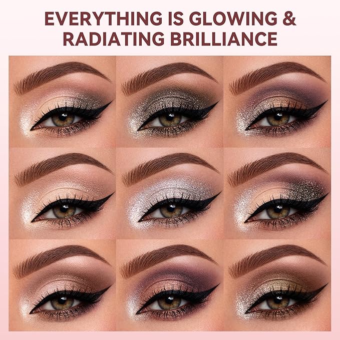 UCANBE Baked Eyeshadow Palette Set, Matte & Shimmer Metallic Eye shadow, High Pigment Makeup Palette, Soft Blendable & Long-Lasting,Velvety Texture (02 Matte & Shimmer)