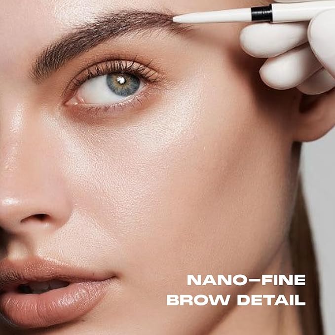 Morphe Nano Brow Pencil - Ultrafine Eyebrow Pencil for Hairlike Strokes - Precision Eye Makeup with Spoolie Brush for Natural Definition and Long-Lasting Wear - Almond (0.001 oz)
