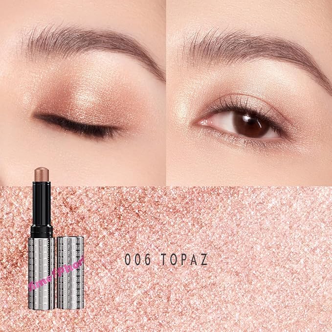 Illumina Jelly Gel Eyeshadow Stick, 006 Topaz - Peach Coral Shimmer Sparkle Finish, Cream Texture With Cooling Feel, Long-Lasting Crease-Proof Smudgeproof Eye Shine, Easy Application