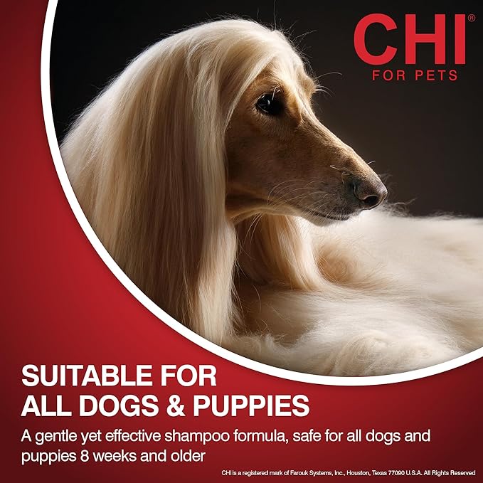CHI for Dogs Oatmeal Shampoo, Gentle Dog Wash for Dry, Itchy Skin and Dander, Soothing Oatmeal Formula for Puppies 8 Weeks+ and Adult Dogs, All Coat Types, Made in the USA, 16 Fl Oz