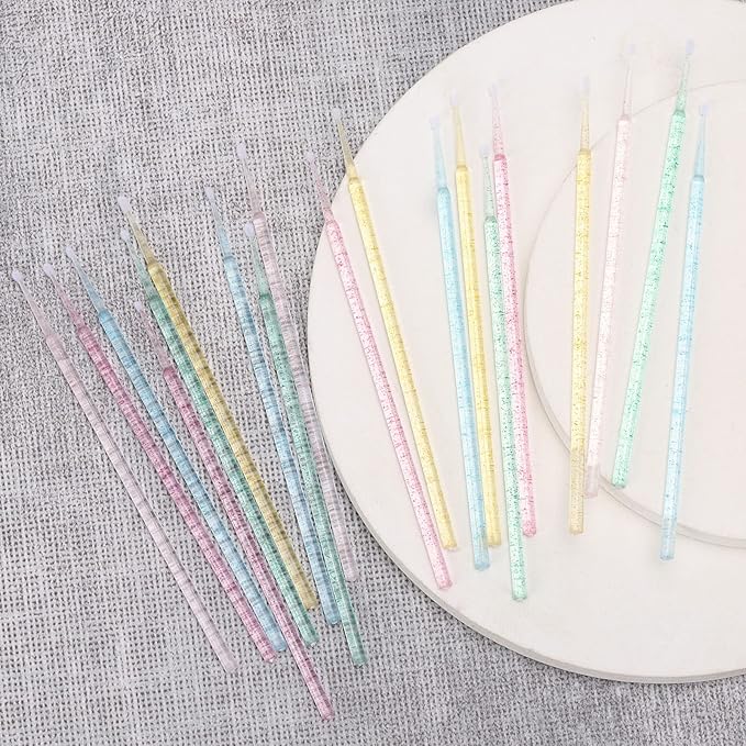 Tbestmax 1000 Pcs Crystal Microbrushes Applicators Disposable Microswabs for Eyelash Extensions Micro Wands Spoolie 5 Color