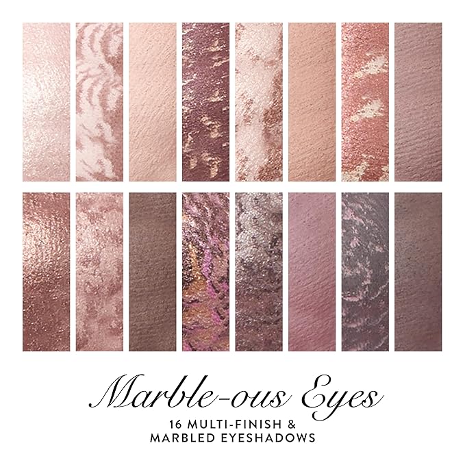 LAURA GELLER NEW YORK Marble-ous Eyes Eyeshadow Palette – 16 Multi-Finish Baked & Marbled Eyeshadows in Matte & Satin Finishes – Limited Edition Draper James Collaboration