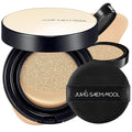 JUNG SAEM MOOL Essential Skin Nuder Cushion | Natural Finish, Buildable Coverage Cushion Foundation by Korean Makeup Artist (Refill Included, 0.98 Fl Oz, SPF 50), 19 Light