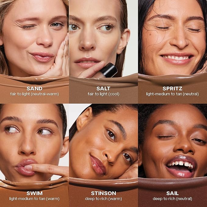 Saie Dew Bronze - Hydrating Liquid Bronzer Stick For a Sun Kissed Glow - Liquid Contour Stick Infused with Nourishing Skin Care Ingredients - Sculpted Face Makeup Essential - Salt (0.4 oz)