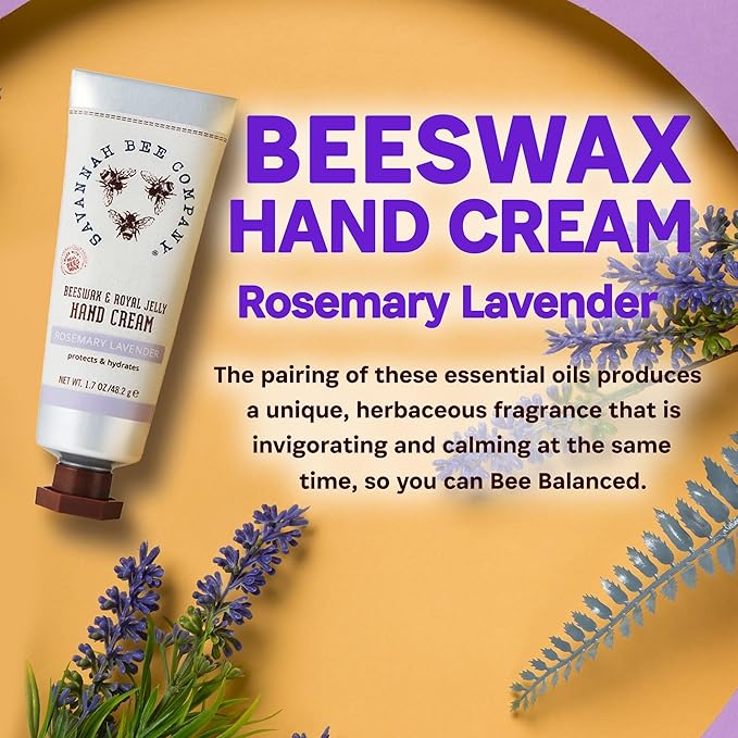 Savannah Bee Company Beeswax Hand Cream - Hand Moisturizer Repair Cream for Dry Cracked Hands - 1.7 oz Travel Size